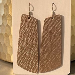 NEW!  Nickel & Suede Rose Gem Leather Earrings